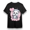 Women's Plus Size T-shirt With Kawaii Panda Graphic Unisex Black 100% Cotton Tee
