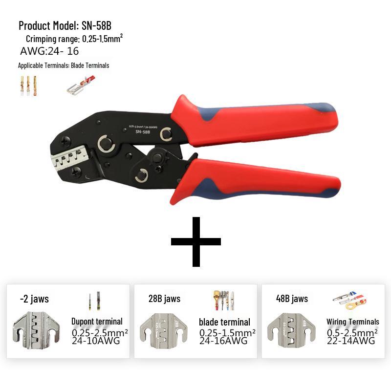 Набор кримпера с храповым механизмом SN-58B с несколькими вариантами губок