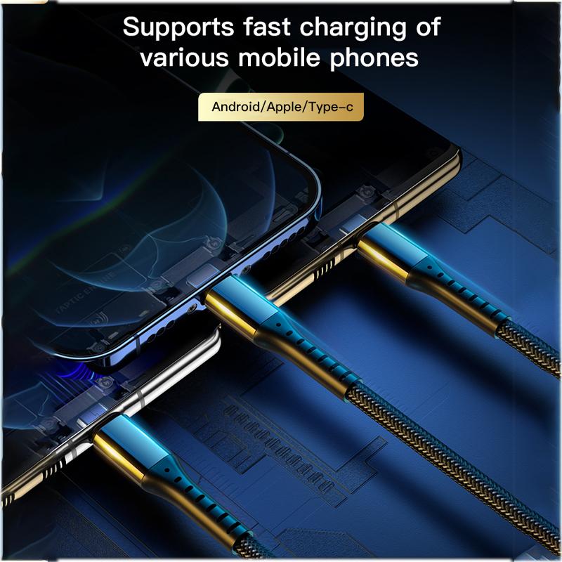 YKGBU1 USB Car 3-in-1 Phone Charging Cable Auto Accessories For Citroen C1 DS3 C2 C3 Vts C4 Saxo C4L C5 C6 C8 Xsara C3-XR Picasso SEGA