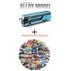 1:30 Scale Double-decker Business Bus Alloy Model Toy Car Sound Light Pull Back 5 Doors Opened Simulation Vehicle Models Toys