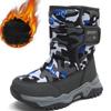 Детские зимние ботинки, модные, на липучках, удобные, на толстой подошве, с плюшевой изоляцией, детские зимние ботинки, высокие, из хлопка