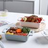 Binaural Rectangular Ceramic Plate Oven Dedicated Bakeware Dinner Plate Decorative Tableware Baking Bowl Dish Fruit Salad Bowl
