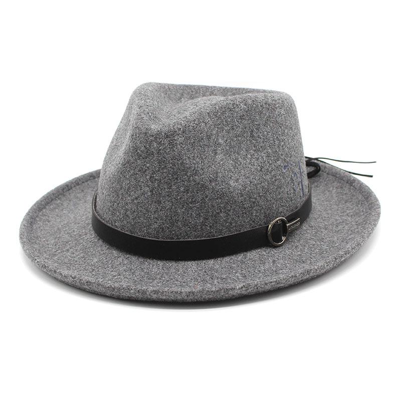 Thick Wool Felt Bell Top Wide Brim Unisex Fedora Hat
