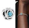 Медные twelve month birthstone сердце вечность шармы бусины кулон подходят к оригинальному браслету для женщин тонкие ювелирные изделия