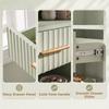 Bookcase Narrow Tall Space-Saving Bookshelf Drawer Open Shelves 60 x 24 x 182 cm Light Green