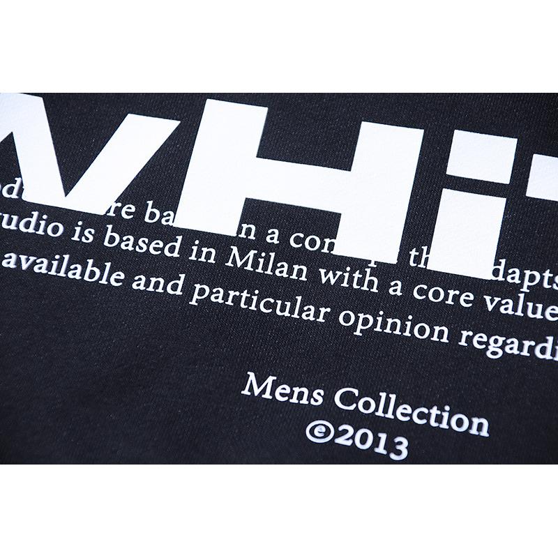 Off-White 2026 Autumn and Winter New Incomplete Letter Printed Pattern Men's and Women's Round Neck Hoodie