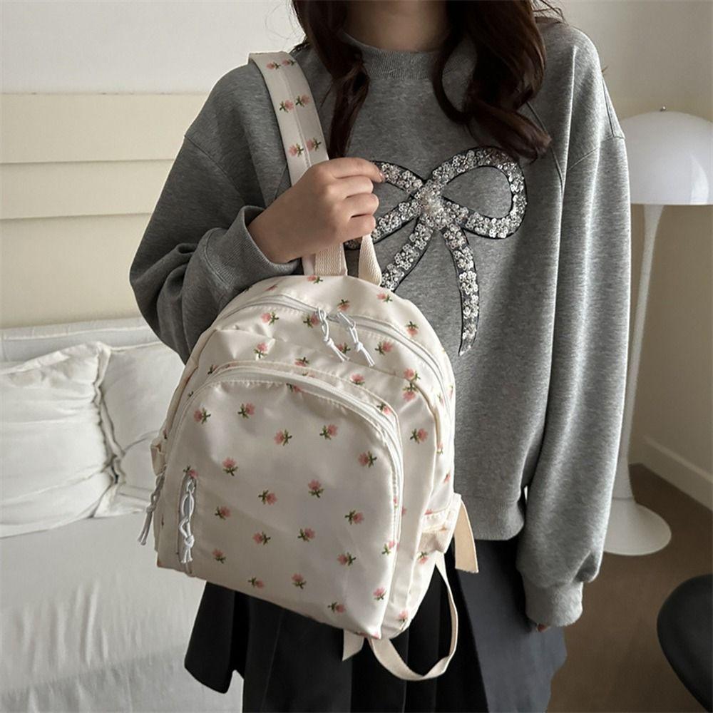 Small Size School Bag Korean Styles Girls Handbag Casual Women Floral Backpack Daily Use