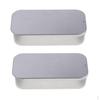 2x Metal Empty Rectangular Slide Container Storage Case Gift Box