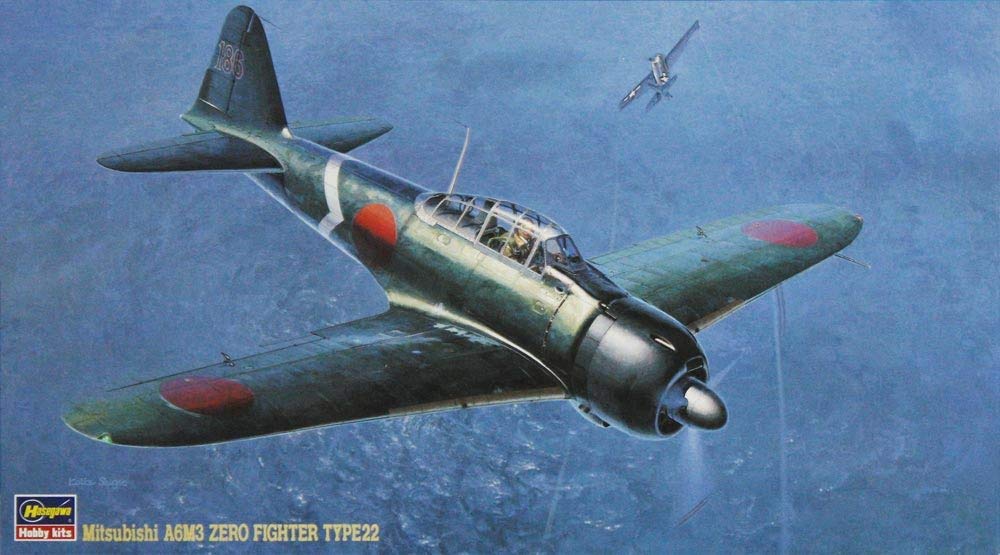 Hasegawa Japanese Navy Mitsubishi A6M3 Zero Fighter Type 22 Plastic Model Kit JT17 1/48