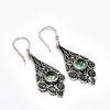 Tsavorite Gemstone Handmade 925 Silver Plated Jewelry Earring 1.96"