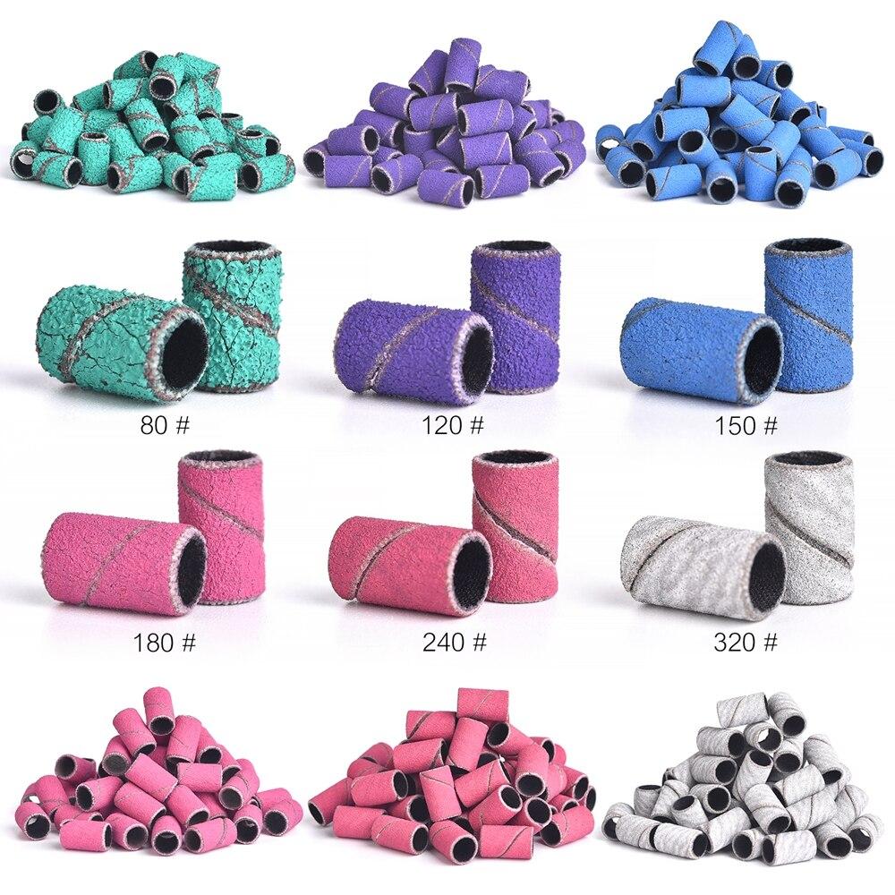 50 шт., шлифовальные ленты для сверл для ногтей, набор лент для сверл для ногтей, инструменты для удаления геля и педикюра