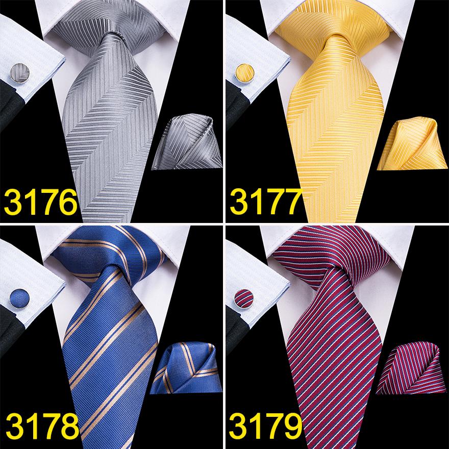 Hi-Tie Мужской набор на торжество: Шёлковый жаккардовый галстук, носовой платок и запонки