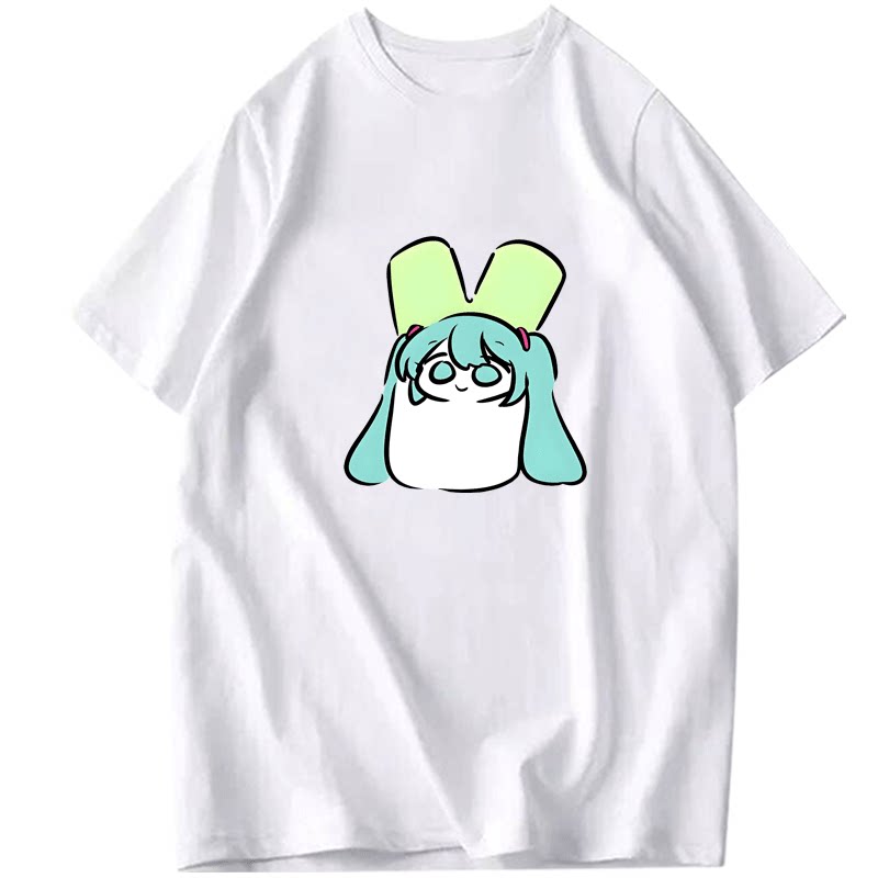 First Tone Co Naming Future Accent Teto Cartoon Animation Q Version Anime Printed Tshirt New Unisexs and Unisexs Casual Tshirt