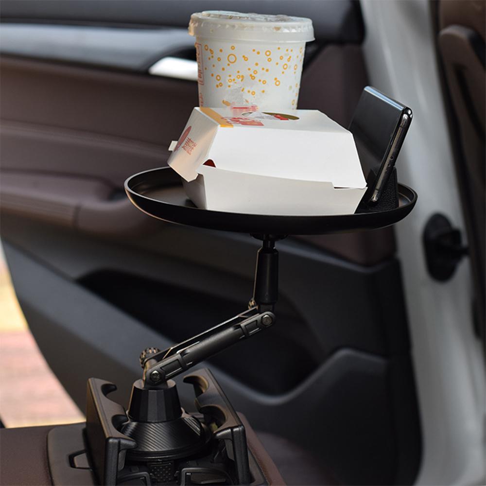 Adjustable Car Tray Table Cup Holder 360-Degree Swivel Non-slip With Phone Slot