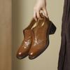 Leather Women Shoes Slip on Loafers Oxford Shoes Block Heel Casual Shoes Outdoor Footwear Office Lady Leather Shoes