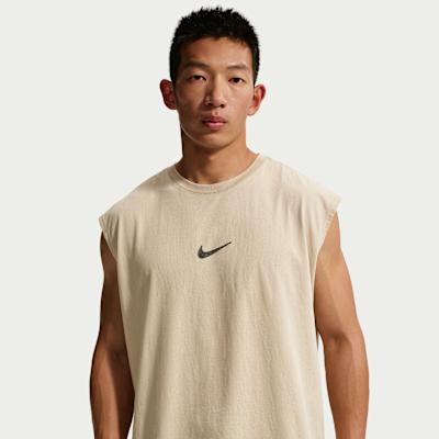 Nike Tank Tops Men's Desert Khaki Crew Neck Moderate