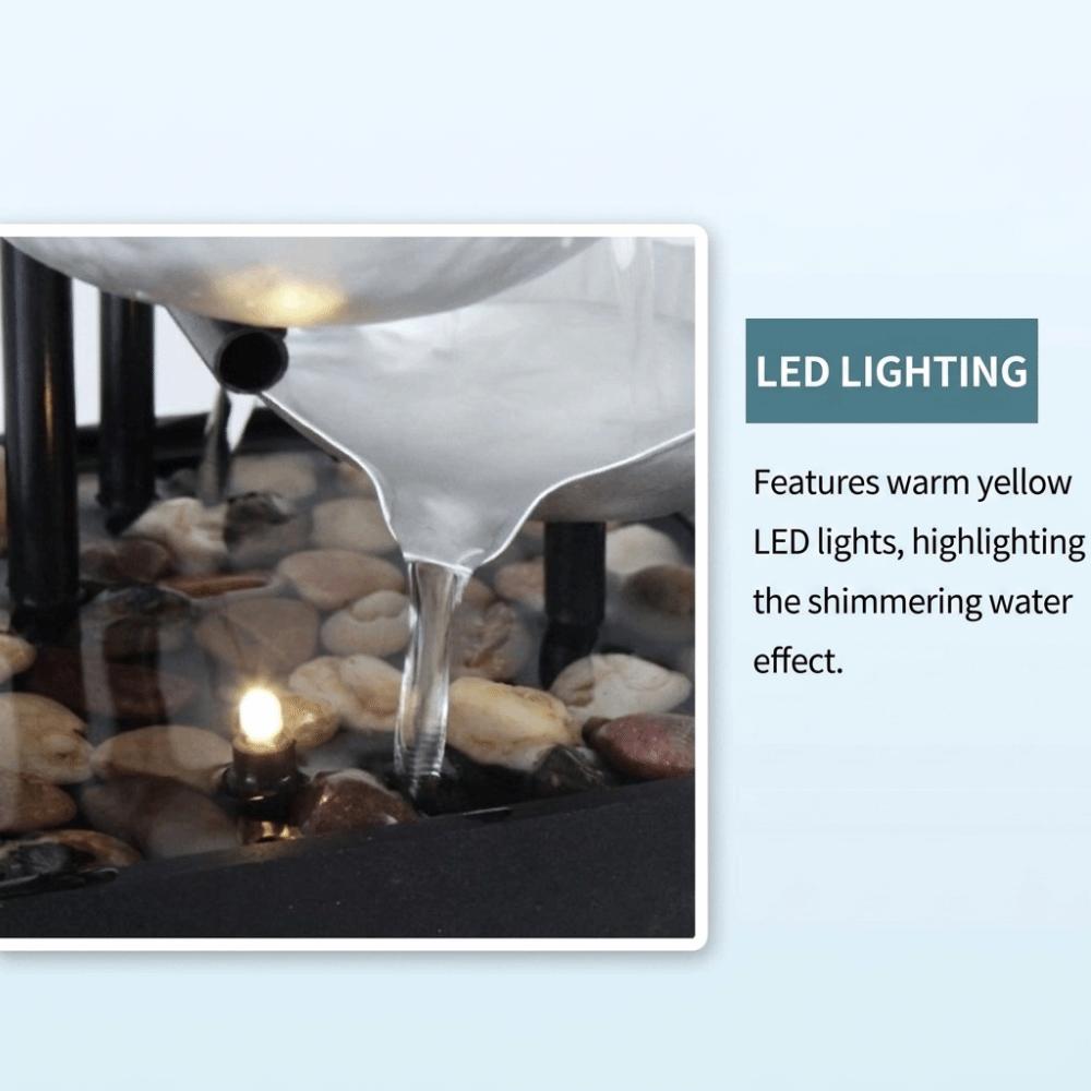 Relaxing Indoor Waterfall Realistic Desktop Fountain Zen Style Flowing Water Fountain Gift