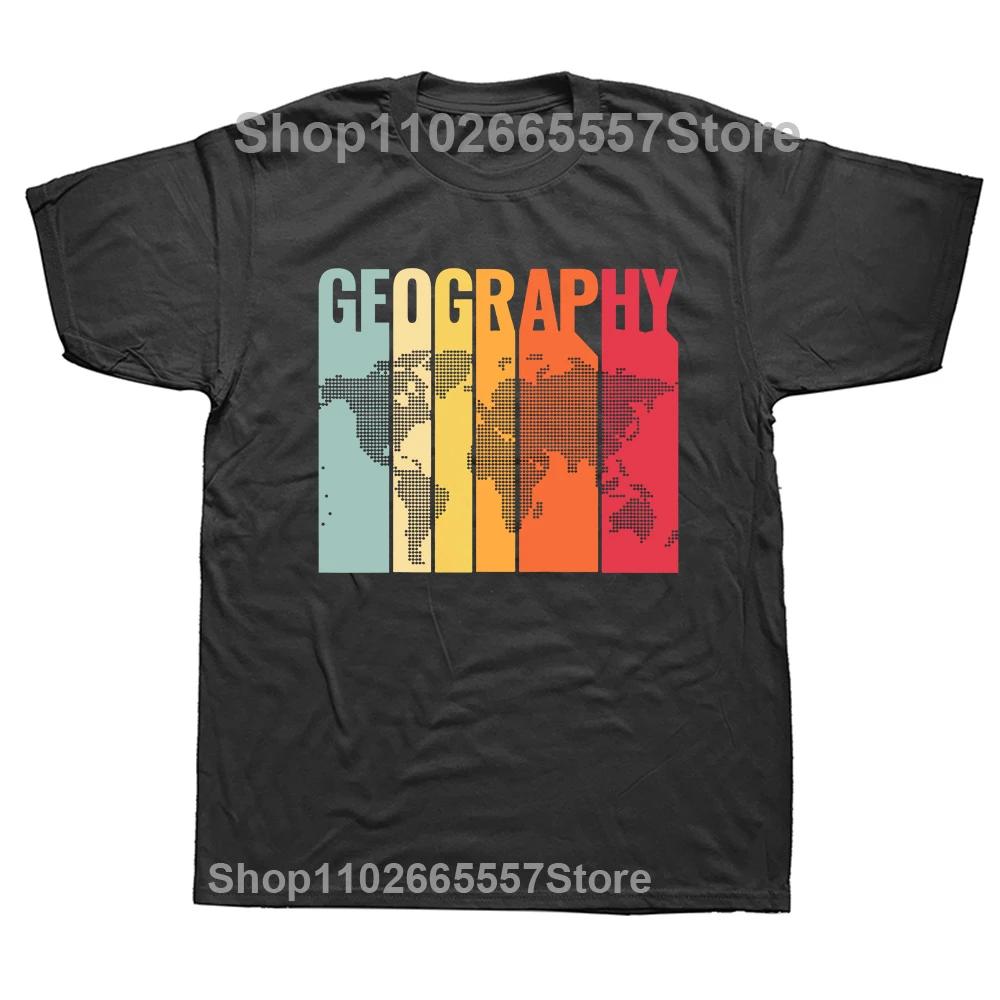 Funny Geography Teacher Graphic Print Tops Oversized T-shirt Hip Hop Short Sleeve Geography Is My World T Shirts