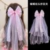 Fairy Princess Tulle Bow Hair Clip for Girls, Soft Mesh Headpiece for Birthday & Photography, Comfortable Anti-Slip Kids Hair Accessories