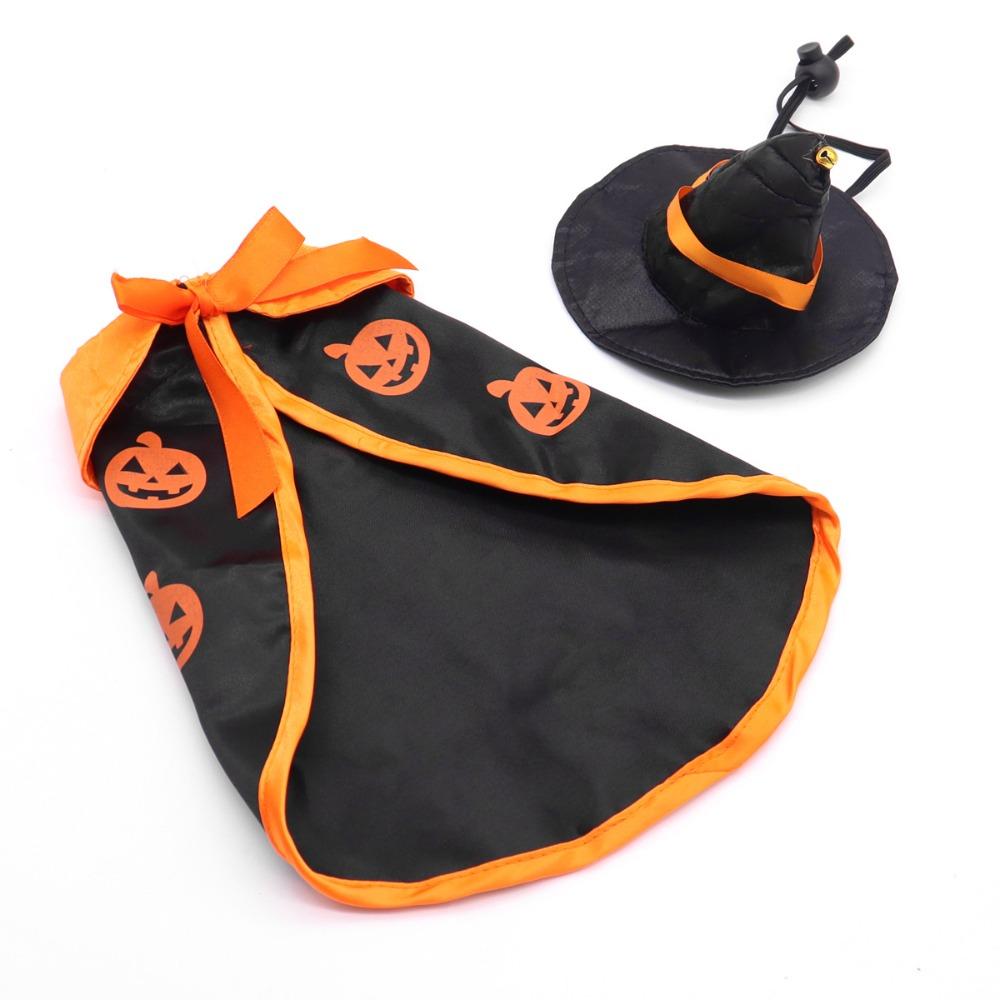 Pet Cloak Hat Halloween Festival Dress Up Funny Pumpkin Hat Cloak Cat Dog Clothes Small Medium Sized Dog Pet Holiday Supplies