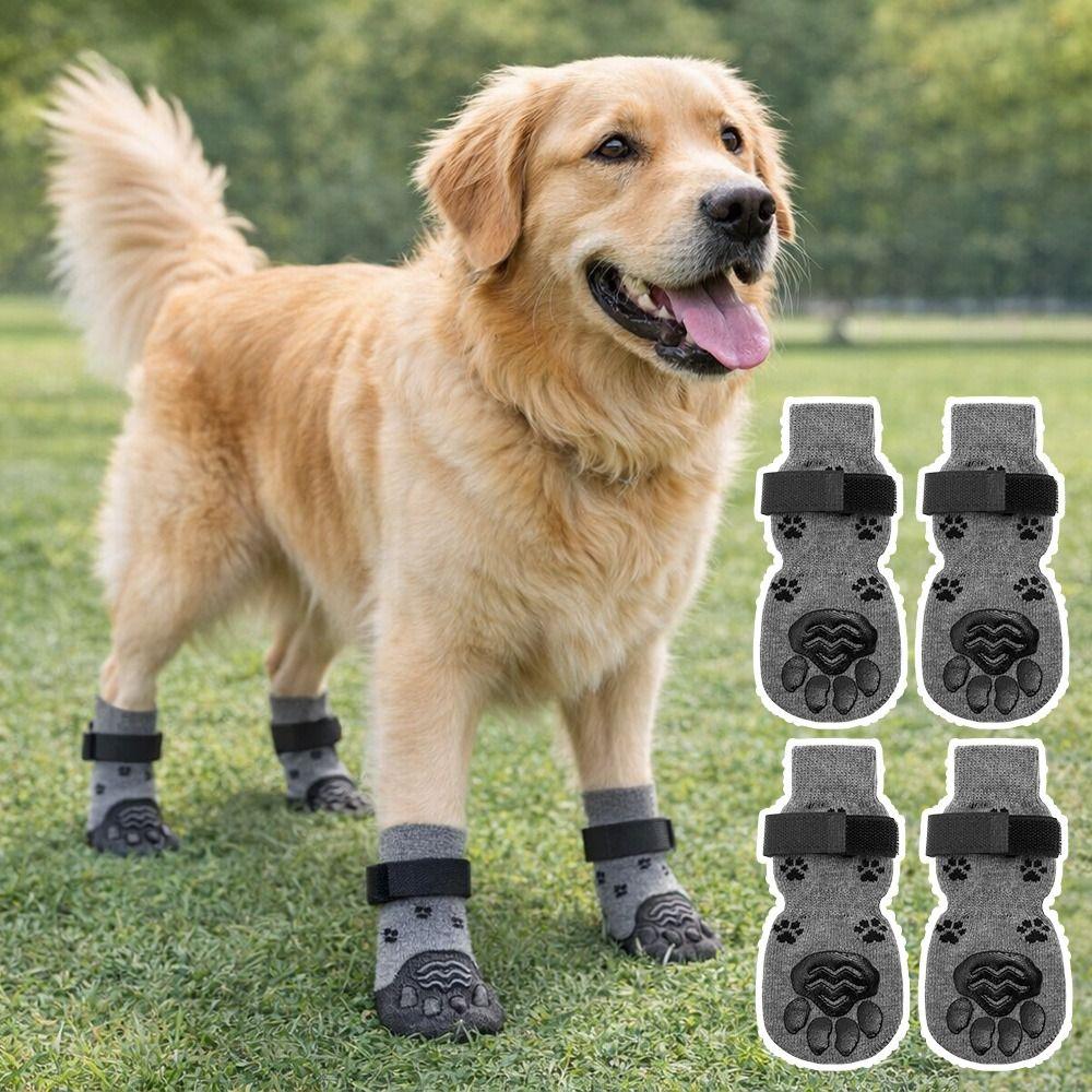 4Pcs/Set Anti-slip Dog Socks Waterproof Pet Paw Protector Portable Dog Foot Cover Pet Supplies