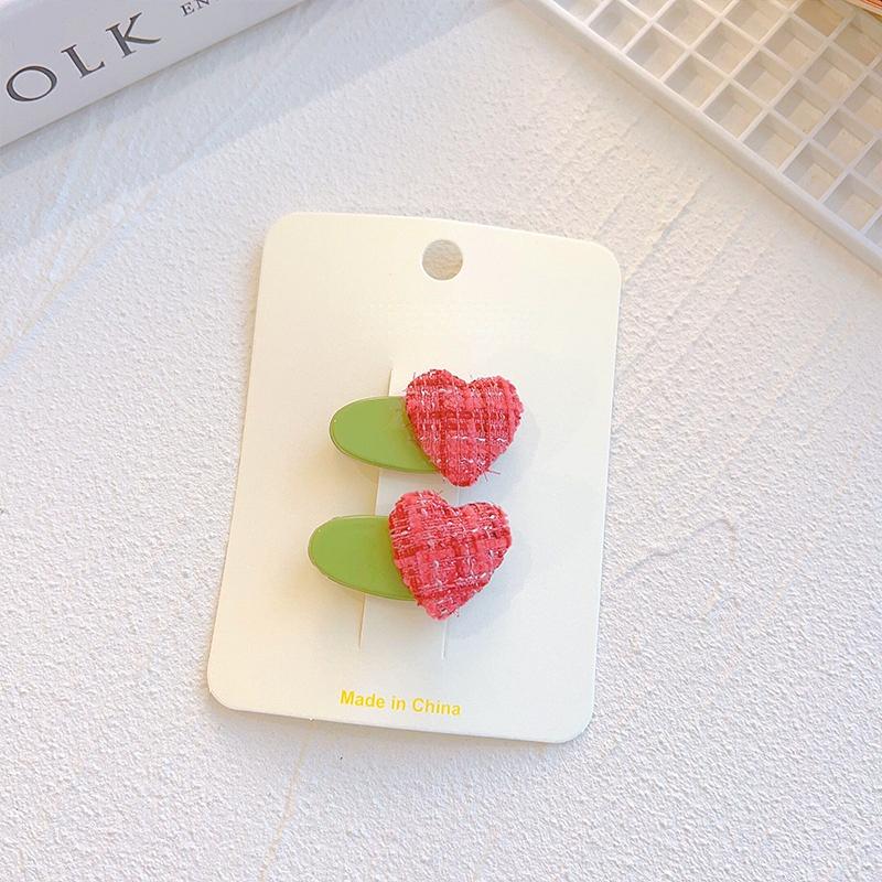 2 шт., детские заколки для волос, милые заколки в стиле сердечек для маленьких девочек, Kawaii, детская челка, боковая заколка, аксессуары для волос для маленьких девочек