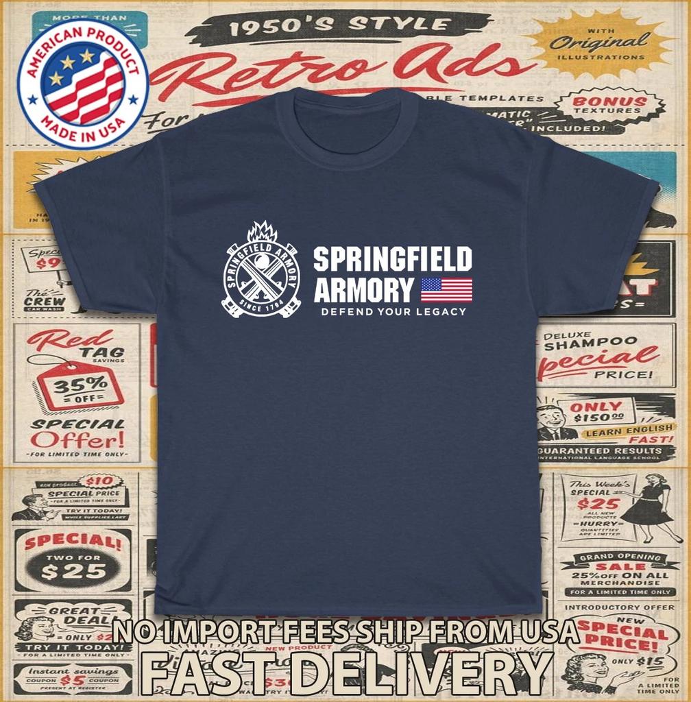 2026 New Brand New TShirt Springfield Armory Since 1794 Unisexs Classic Cotton TShirt Comfortable