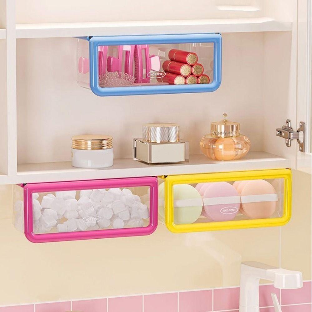 Plastic Mirror Cabinet Storage Box Dopamine Cosmetic Storage Box Drawer Style Storage Box Office
