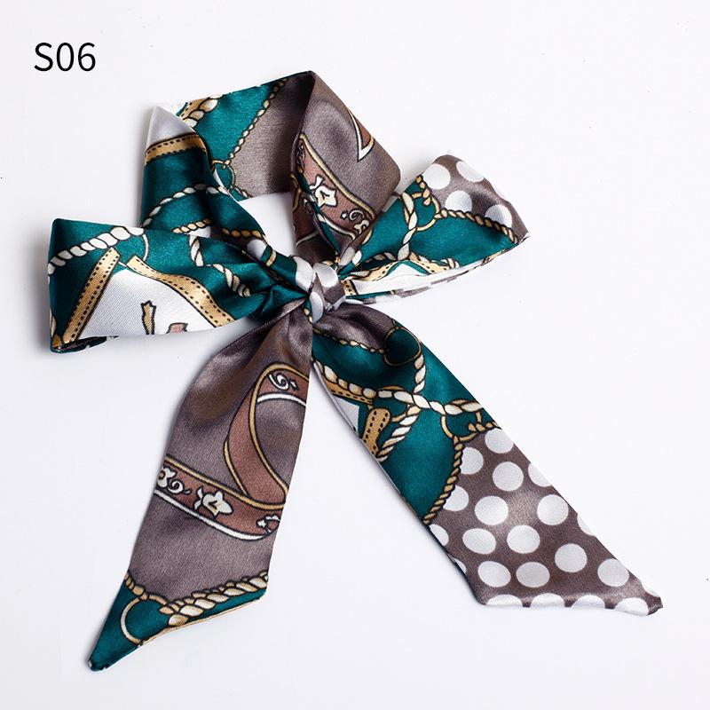 Good Ties Ribbon Small Scarves Silk Spring and Summer Long Scarves Girls Thin Narrow 4cm*85cm Hair Band Bundled