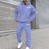 New hot-selling men's and women's street trend fleece hooded printed sweater hoodie set