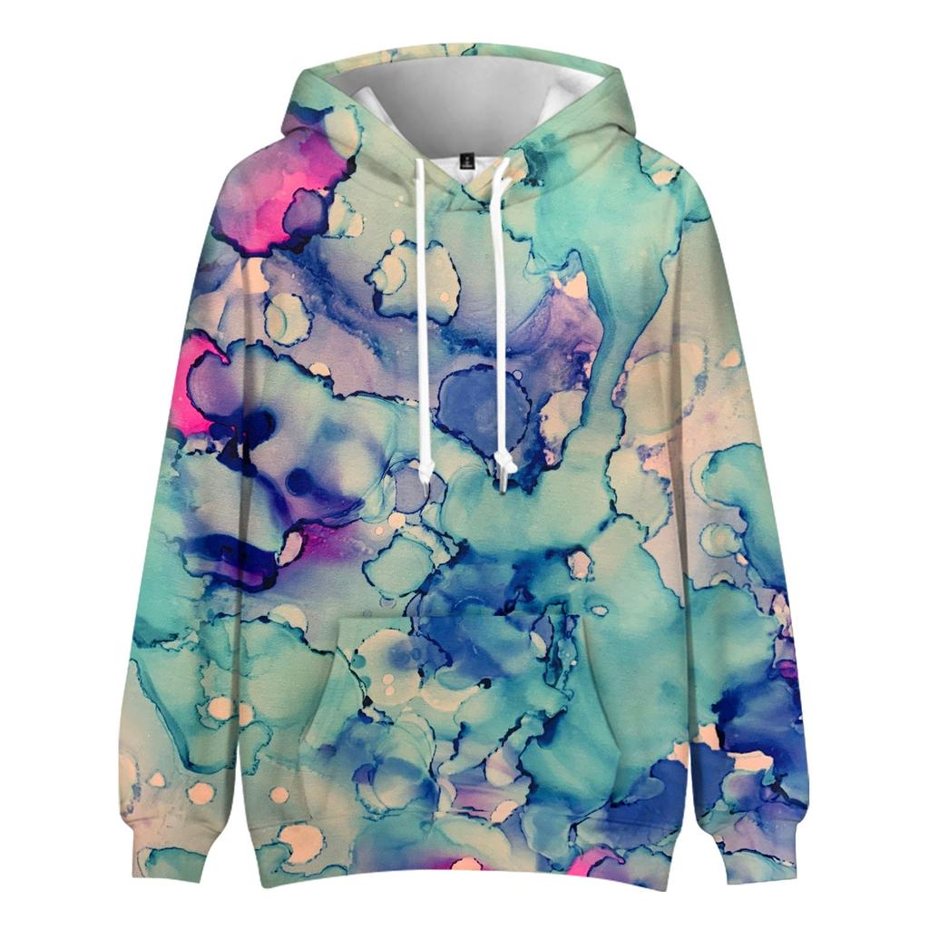 Men's Loose Printed Hooded Sweatshirt Men's Casual Fashion Sports Sweatshirt