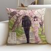 Sweet MMy Happy MarriageS Cushion Cover Breathable and skinfriendly linen pillowcase square removable and washable cushion