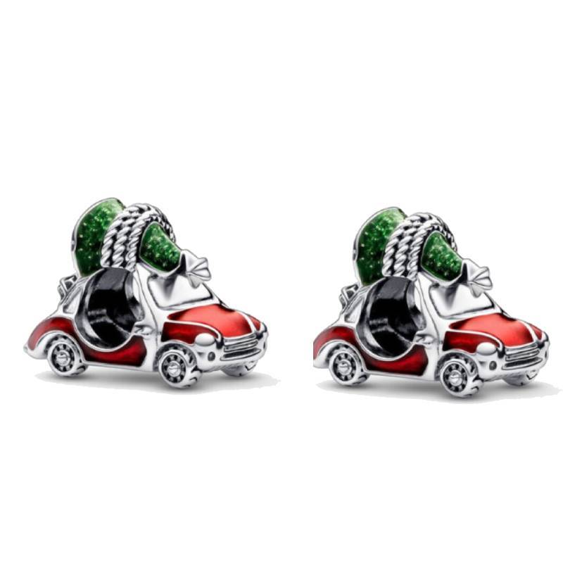 С подвеской в виде рождественской елки, используется для украшения браслета, подарок для девочки