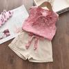 Summer Korean Version Children's Set Girls' Floral Sleeveless Vest Shorts Two-piece Set Wholesale Children's Clothing
