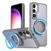 KEYSION Матовый чехол для Samsung Galaxy S24 Ultra 5G S24+ S23 FE 360 ° вращающееся магнитное кольцо прозрачный чехол для телефона