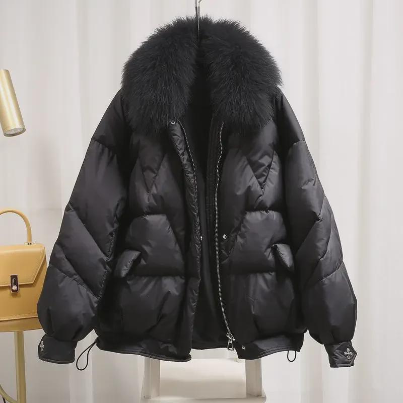 Plus Size Women's Fashionable Fur Collar Winter Coat