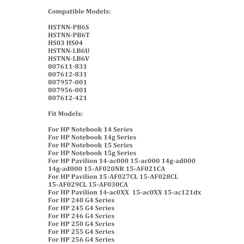 Новая батарея для ноутбука HS04 HS03 для HP TPN-C125 TPN-C126 TPN-C128 TPN-I119 HSTNN-PB6T HSTNN-IB6Lb 4 ячейки