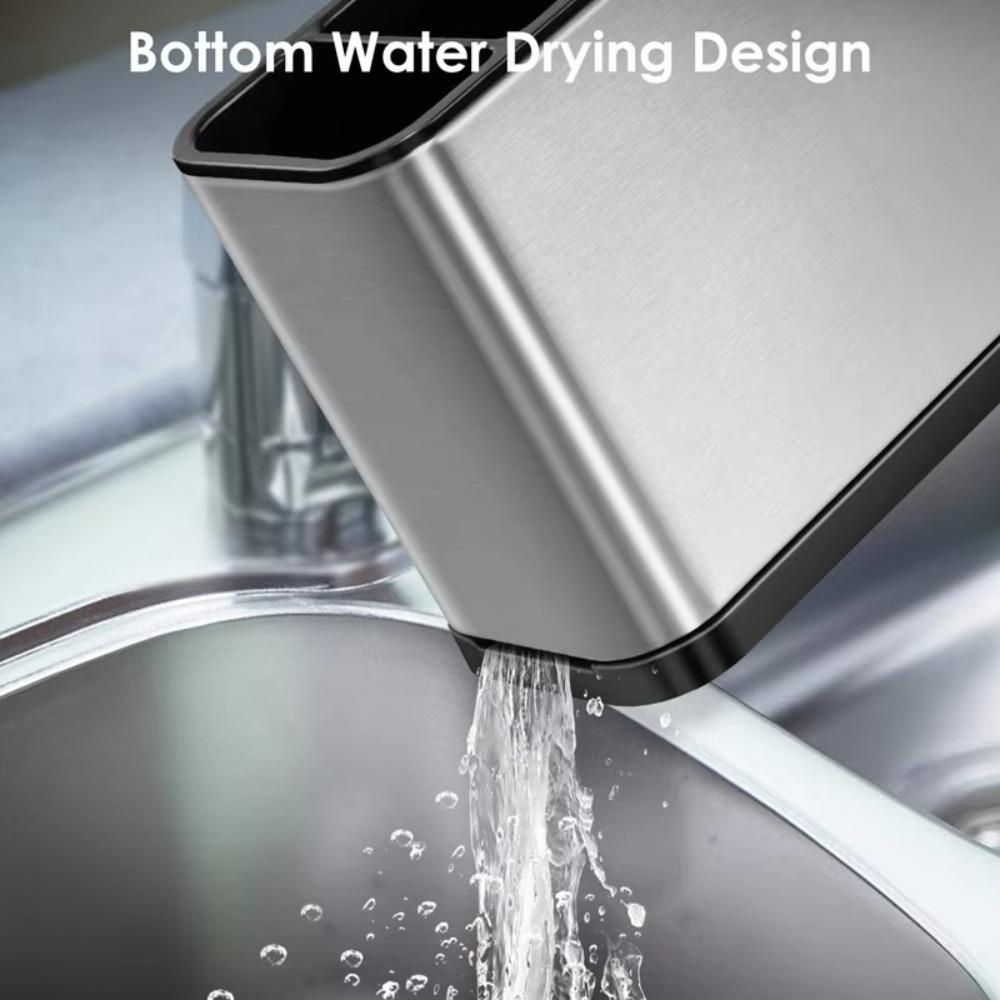 Stainless Steel Kitchen Utensil Holder Multifunctional Spoon Fork Chopstick Holder