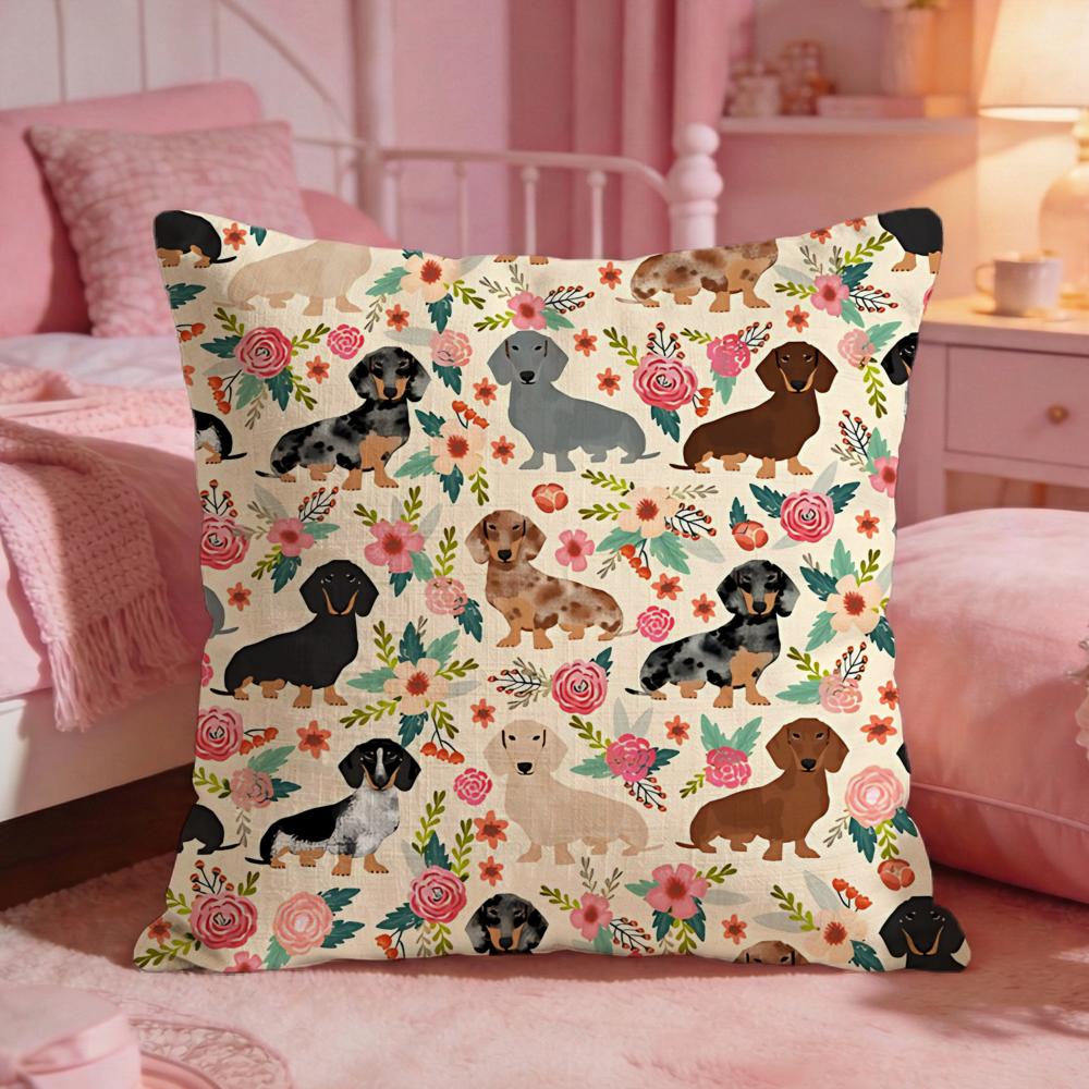 AnimalSausage dogS Cushion Cover Premium Comfort Reversible Pillow Cove Two in One Design for Any Room Car Interior