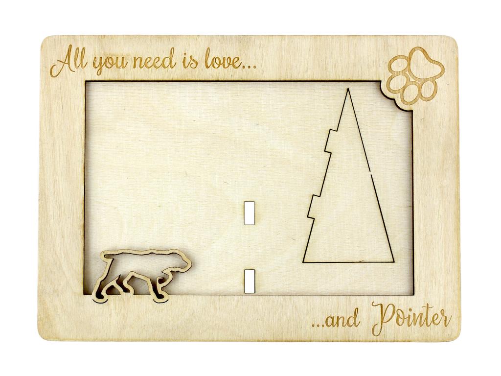 English Pointer – Photo frame, engraved wooden frame | Art-Dog