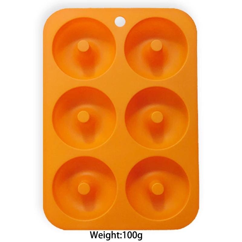 Силиконовая форма для пончиков с 6 отверстиями, антипригарная жаропрочная форма для выпечки мини-кексов, форма для пончиков, инструмент для выпечки