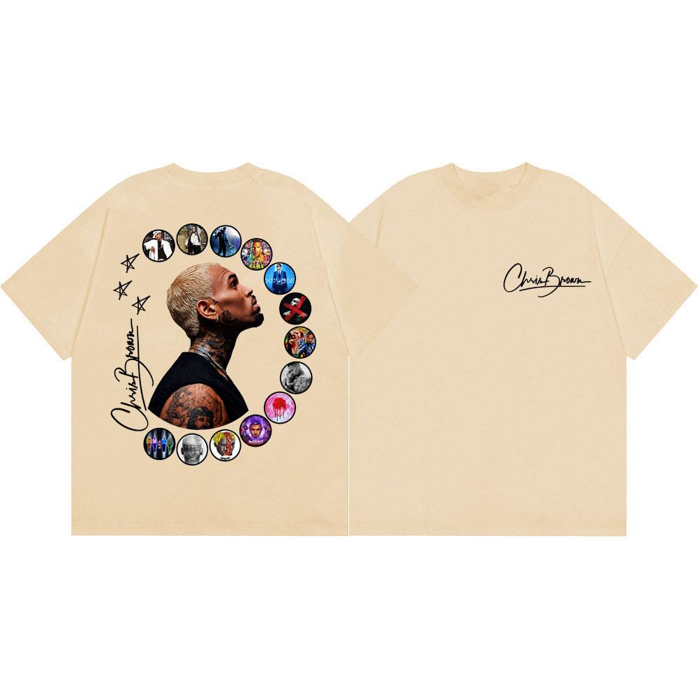 Rapper Chris Brown Graphic T Shirts Unisex Unisex Clothing Fashion Hip Hop Short Sleeve Tshirts Summer Casual Loose Cotton Tshirt