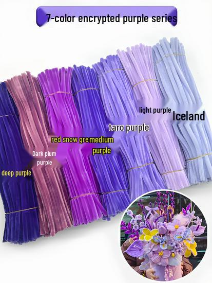 Thickened White Chenille Pipe Cleaners - Mixed Colors for DIY Bouquet Crafts