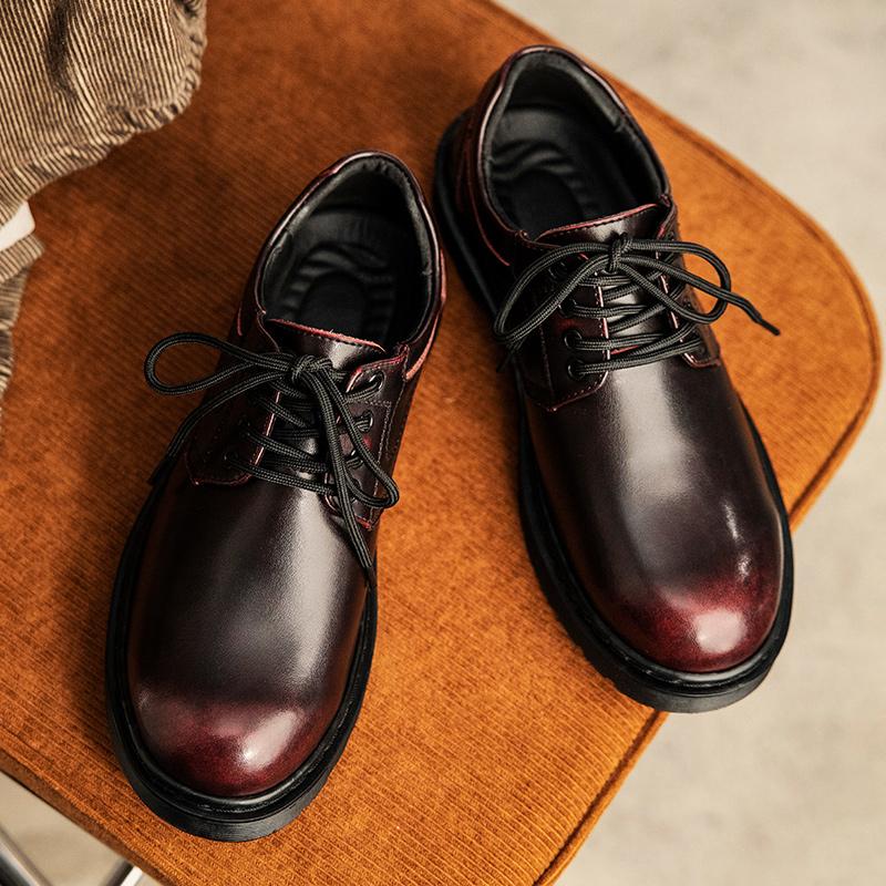 Абсолютно новые британские стильные роскошные уличные брендовые туфли-оксфорды с толстой подошвой, мужские защитные туфли на шнуровке с подошвой из говяжьих сухожилий, рабочая обувь