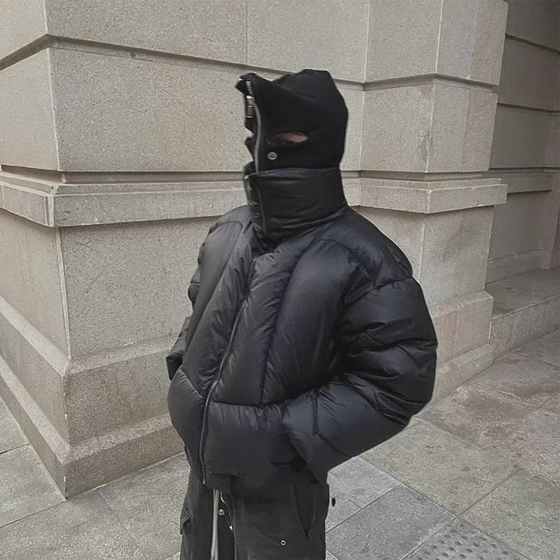 Мужская винтажная американская короткая хлопковая куртка со стойкой - Модная высококачественная черная осенне-зимняя куртка