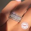 Luxurious sterling silver wide ring, sparkling, fashionable and elegant style, women's anniversary ring, high-end fashion women's jewelry