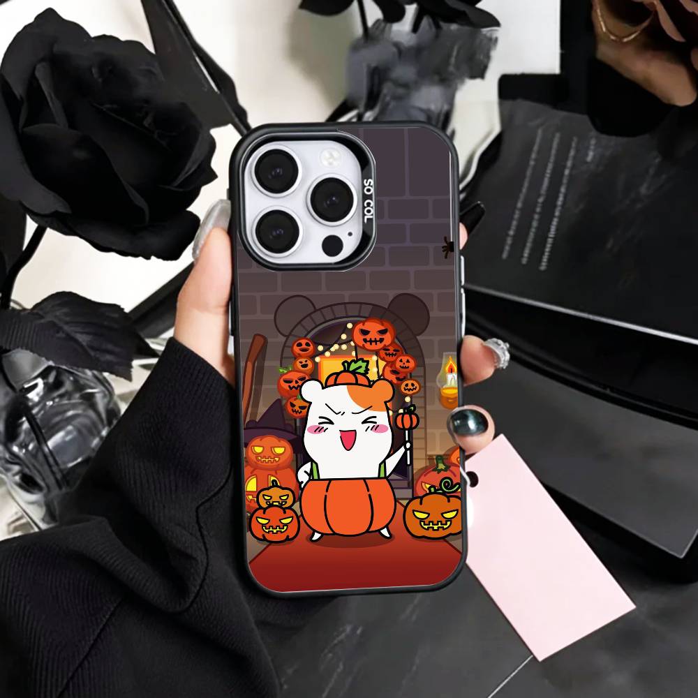 Lovely O-Oruchuban Ebichu Phone Case For iPhone17,16,15,14,13,12,11 Plus,Pro Max Colored Silver Plated Inside Cover