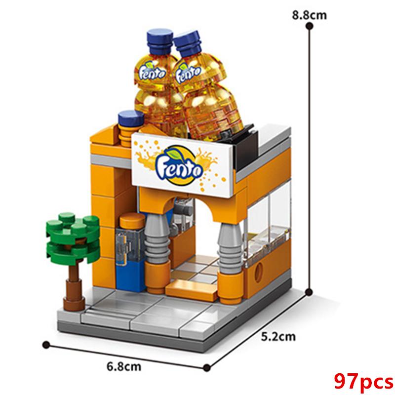 НОВЫЙ DIY Ресторан Кофе с молоком Чайный магазин Вид на улицу Еда Дом Строительные блоки Комплект для девочек Кирпичи Модель фильма Детские игрушки Дети