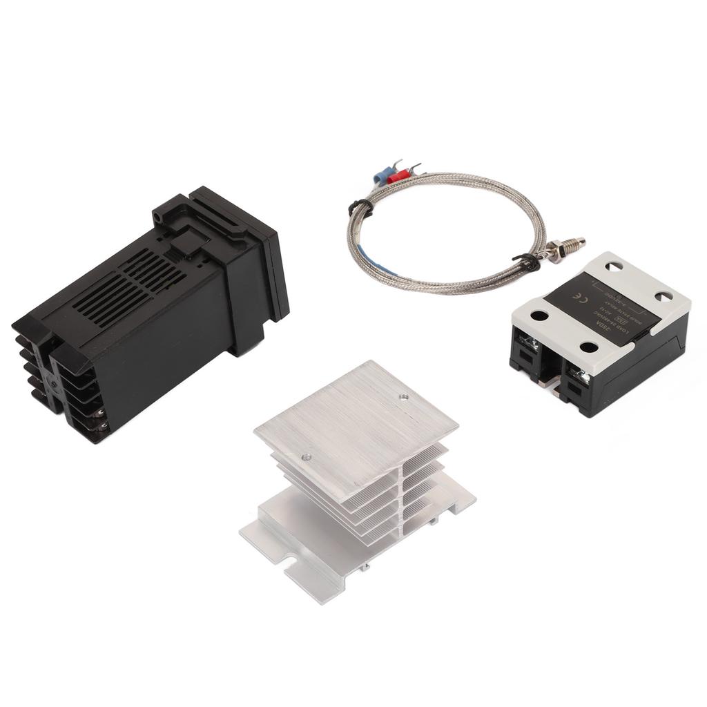 Цифровой ПИД-термостат Точный регулятор температуры с термопарой К, радиатором, твердотельным реле для фермы