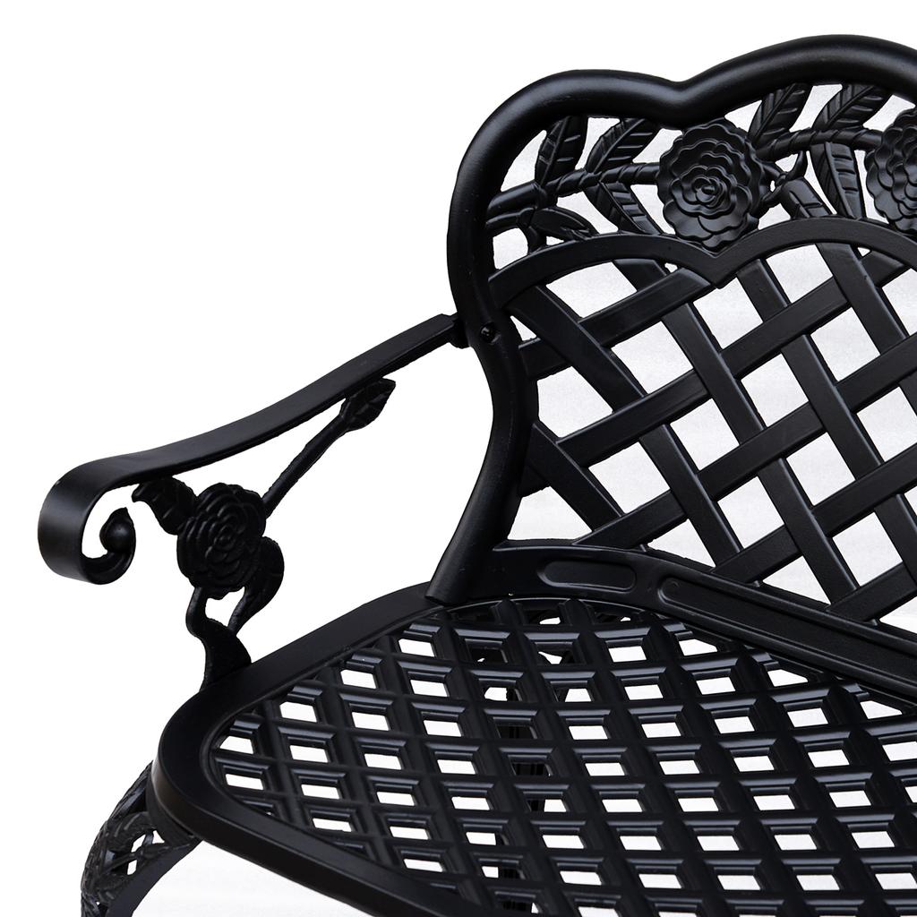 Garden Bench Cast Aluminium 107Lx58Wx85H Cm Black